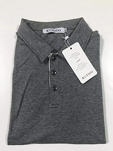 Miniatura 4 de KUYIGO Men's Short & Long Sleeve Polo Shirts Casual Slim Fit Basic Designed Cotton Shirts