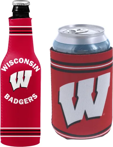 Miniatura 38 de College Team Color Logo Can & Bottle Holder Insulator Beverage Cooler Set