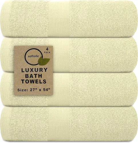 Miniatura 14 de Juego de 4 toallas de baño de lujo (27 x 54 pulgadas), toallas para baño, súper suaves, toallas altamente absorbentes para el hogar, spa, gimnasio