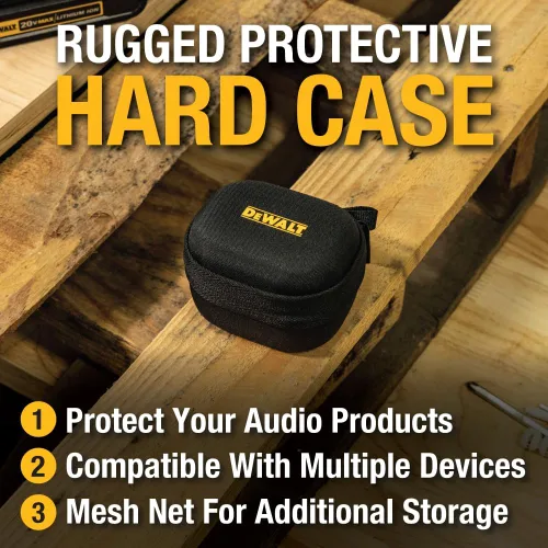 Miniatura 3 de DEWALT Paquete de altavoz Bluetooth portátil y funda protectora de alta resistencia, resistente al agua, altavoz inalámbrico con clip con micrófono
