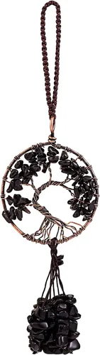 Miniatura 9 de Accesorio decorativo para automóvil, adorno de árbol de la vida de 7 chakras, piedra preciosa natural, dije de árbol de la vida, piedra de cristal
