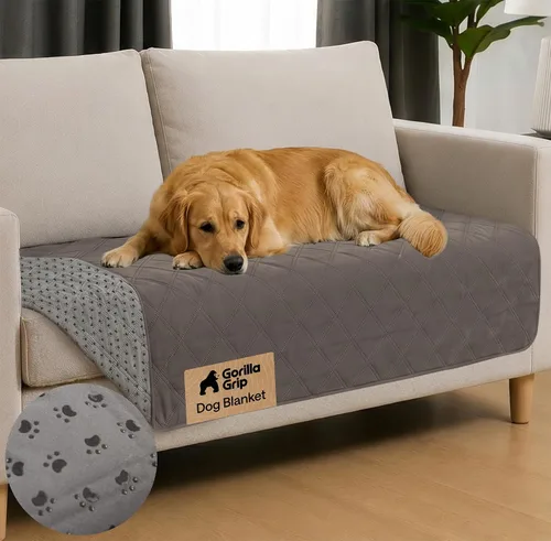 Miniatura 42 de GORILLA GRIP® Manta impermeable para perro, funda de sofá a prueba de fugas para perros, parte trasera de agarre de silicona, protege el sofá