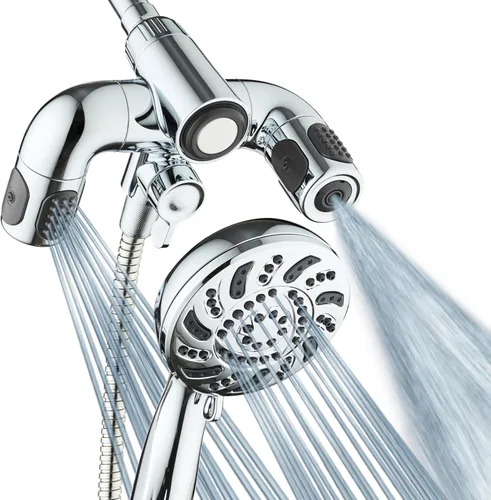 Cabezal de ducha AquaDance de alta presión con 156 configuraciones de 14 zonas y sistema combinado manual de 3 vías - Acoplamiento magnético, 314