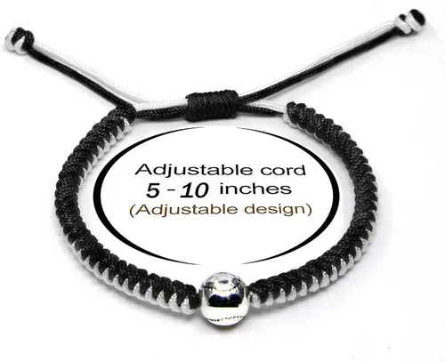 Miniatura 4 de Pulseras trenzadas hechas a mano, regalos de béisbol para niños, pulseras ajustables con cuentas de béisbol, pulseras de béisbol inspiradoras