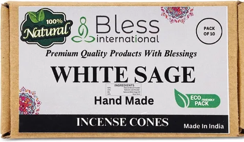 Miniatura 52 de Bless International Conos de incienso 100% naturales de lavanda hechos a mano, sumergidos a mano, libres de químicos orgánicos para purificación