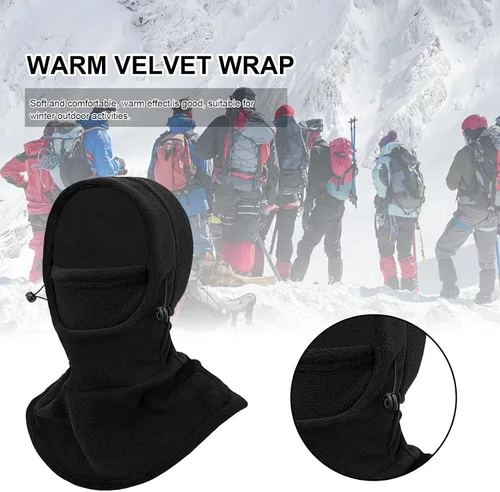 Miniatura 2 de Cycling Masque, Elastic Drawstring Winter Balaclava Full Face Cover, Waterproof Fleece Full Face Ski Cover, Warm