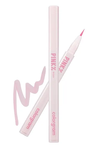 COLORGRAM Shade Re-Forming Brush Liner 04 Pink | Delineador de ojos sedoso suave de larga duración, maquillaje de ojos puntual, a prueba de manchas,