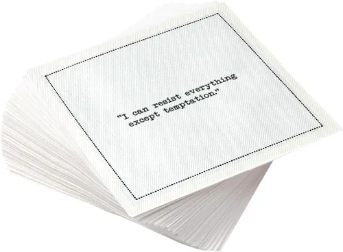 Miniatura 25 de Five Star Funny Dog Quotes Servilletas de cóctel de algodón blanco 50 servilletas de bebidas desechables de lujo con citas ingeniosas de perros