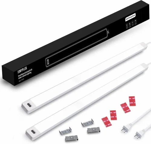 Miniatura 19 de 2 piezas Luces LED bajo gabinete con sensor de movimiento de mano, 16" Iluminación bajo encimera con regulable y 4000K blanco natural, Plug and
