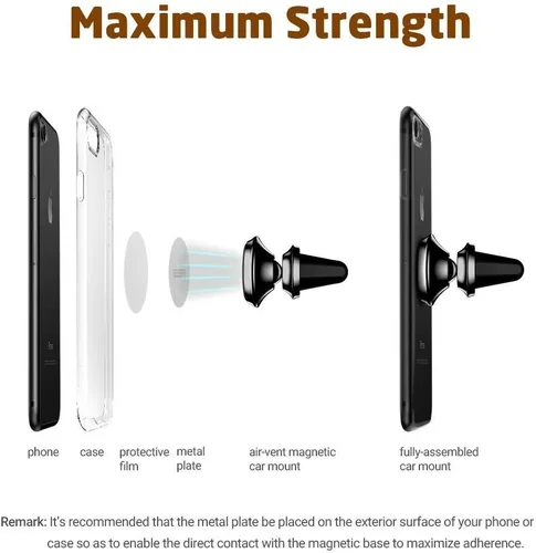Miniatura 5 de eTECH Soporte magnético para teléfono de automóvil, montaje magnético universal para iPhone X / 8 Plus / 7 / 6S / 5S, Galaxy S5 / S6 / S7 / S8 / S9