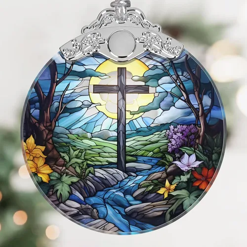 Miniatura 12 de Adorno colgante de vidrieras de Phoenix, idea de decoración para árbol de Navidad