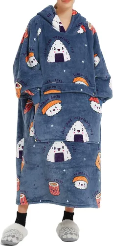 Miniatura 55 de KFUBUO Manta portátil con capucha de sherpa para niños, todos los patrones, sudadera de gran tamaño con bolsillo, regalos de cumpleaños para niñas