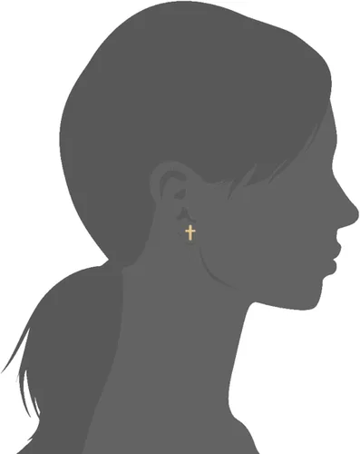 Miniatura 4 de Mystigold Aretes de cruz en plata de ley 925 chapada en rodio y chapado en oro de 18 quilates, aretes pequeños religiosos para hombres y mujeres