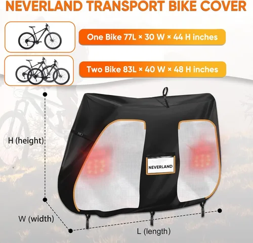 Miniatura 2 de NEVERLAND Funda para Bicicleta para Transporte en Portabicicletas - Funda Resistente 600D para Portabicicletas para 1 Bicicleta, Cubierta