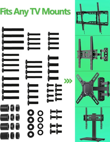 Miniatura 5 de Nuyoah Tornillos de montaje de TV con caja organizadora, kit de tornillos universales para montaje de TV incluye tornillos de repuesto M4 M5 M6 M8