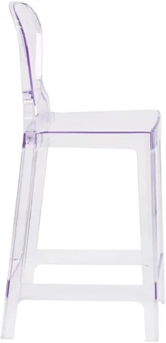 Miniatura 3 de Home Square Taburete fantasma de 25" en cristal transparente - Juego de 2