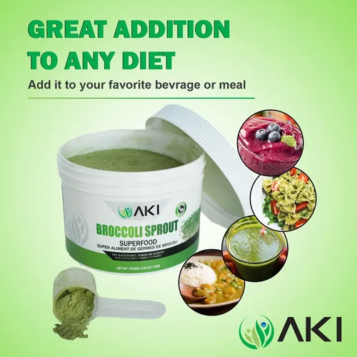 Miniatura 3 de AKI Broccoli Broccoli Sprout Powder - Ideal en vitaminas y sulforafano - Superalimento para batidos de verduras verdes o comidas - Sin OMG