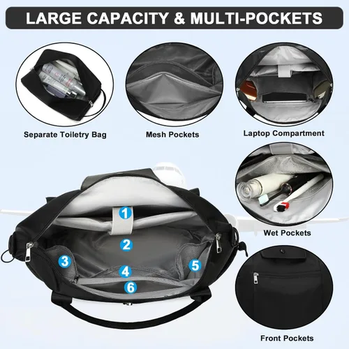 Miniatura 4 de CAMTOP- Bolso de viaje para mujer, de lona, para equipaje de mano