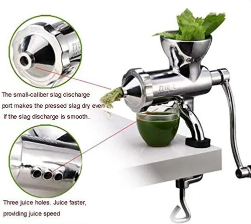 Miniatura 2 de Exprimidor manual de hierba de trigo Exprimidor de acero inoxidable Exprimidor de verduras y frutas Exprimidor de naranja limón Exprimidor de mano