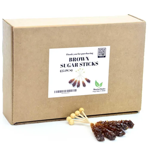 Miniatura 9 de Palitos de azúcar morena envueltos individualmente, perfectos para té de café y bebidas, palitos de barista y cristales de caramelo de roca, 25