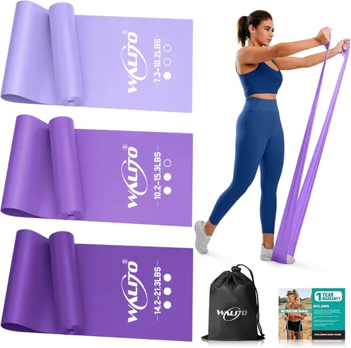 Miniatura 7 de WALITO Bandas de resistencia para entrenamiento, bandas de ejercicio para mujeres y hombres, bandas de entrenamiento para terapia física, 1.Rosa