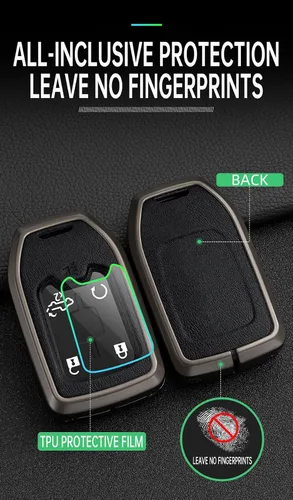 Miniatura 6 de ontto Funda para llave de coche con llavero de metal y piel sintética para Chevrolet Silverado Fit para GMC Sierra 1500 2500HD 3500HD Terrain Acadia