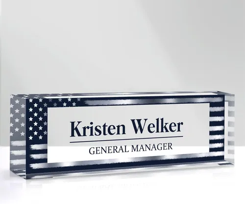 Miniatura 21 de Placa de nombre personalizada para escritorio, placa de nombre personalizada en cristal acrílico transparente, regalos de agradecimiento para Tinta