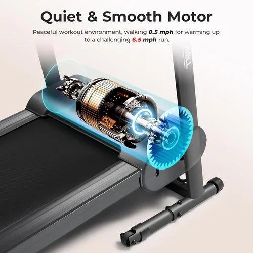 Miniatura 4 de Sunny Health & Fitness Smart Slim Treadmill, Under Desk/Office, Walking Pad with Optional SunnyFit® App Enhanced Connectivity Gris oscuro