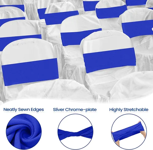 Miniatura 3 de Kinlop 50 Piezas Bandas de Spandex para Sillas Lazos Bandas para Sillas Bandas Deslizantes para Fundas Bandas Elásticas Lazos Sin Hebilla