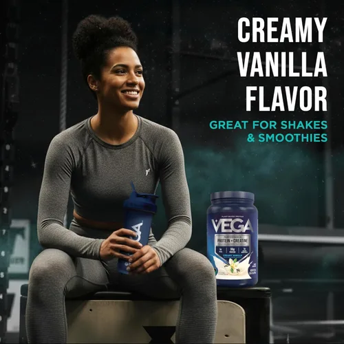 Miniatura 6 de Vega Protein + Creatina - 30 gramos de proteína a base de plantas, sabor a vainilla, 20 porciones, 3 gramos de creatina, 5 gramos de BCAA, vegano