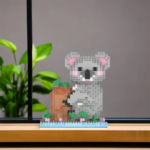 Miniatura 4 de Larcele Animal Series - Juego de micro bloques de construcción de animales, mini ladrillos de juguete de construcción 3D, 1000 piezas KLJM-07 (Koala)