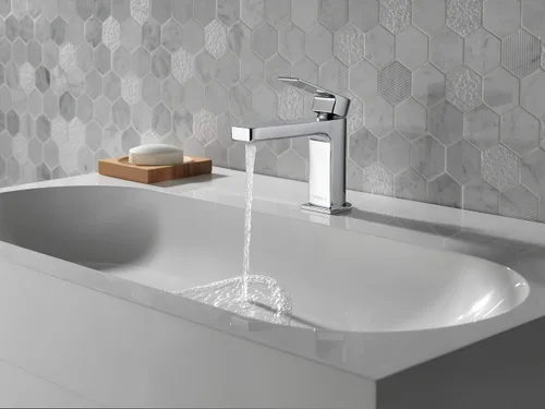Miniatura 5 de Peerless Xander - Llave cromada de lavabo de un solo orificio para baño, con una sola manija, montaje de drenaje Mate negro