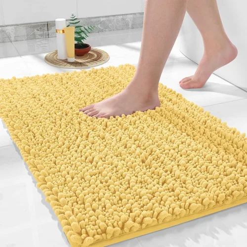 Miniatura 91 de Yimobra Alfombras de Baño Antideslizantes Lavables - Alfombra de Baño de Chenilla Ultra Suave Absorbente, Alfombra Peluda de Secado Rápido para Negro