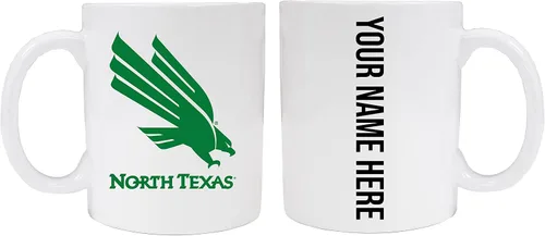Miniatura 7 de Collegiate - Taza de cerámica personalizada del norte de Texas de 8 onzas con tu nombre en la parte posterior (negro) Producto oficial universitario