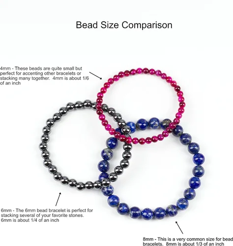 Miniatura 5 de Cherry Tree Collection brazalete elástico con cuentas de gemas redondas de 516pulgada.