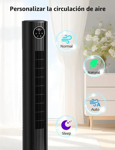 Miniatura 2 de ZAFRO Ventilador de torre para dormitorio, ventilador oscilante de 90° con 4 modos, 3 velocidades, velocidad de 25 pies/s, temporizador de 12 horas