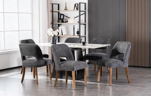 Miniatura 21 de VKNOW Juego de 2 sillas de comedor de madera, silla de comedor tapizada en tela moderna, silla de cocina, silla de cena de granja para cocina y Verde