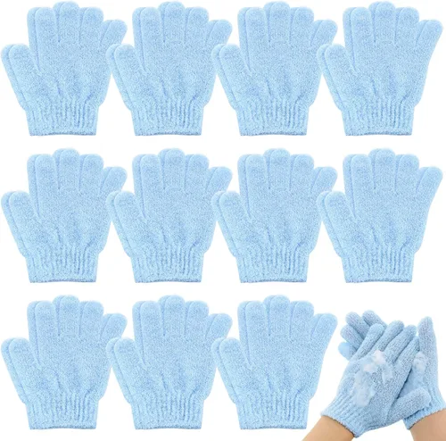 Miniatura 11 de Ramede Paquete de 30 pares de guantes exfoliantes de doble cara de nailon coloridos para ducha para hombres y mujeres, spa de belleza, masaje