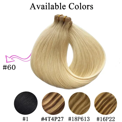 Miniatura 5 de Extensiones de cabello con cinta, 22 pulgadas, extensiones de cabello humano real color negro azabache, 1.76 oz, 20 unidades, extensiones de cabello