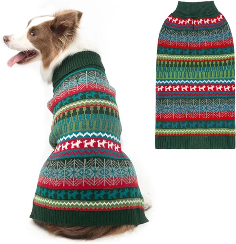 Miniatura 20 de Mihachi Suéter para perro, abrigo de invierno, ropa con rayas coloridas para clima frío, talla M