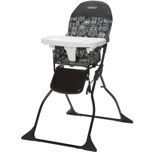 Cosco Trona infantil para bebé, silla alta plegable simple, diseño conveniente, ligero y compacto, Mapleton