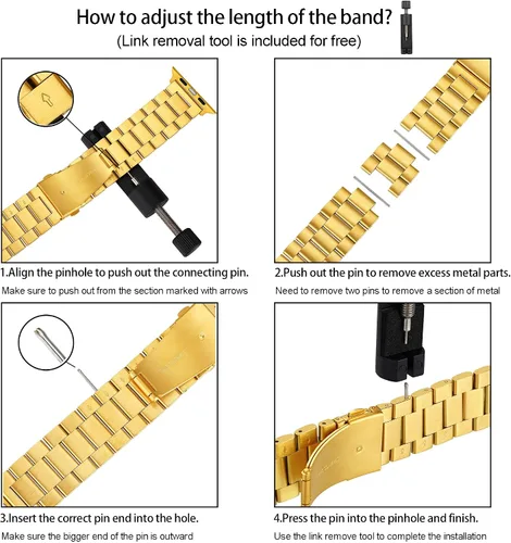 Miniatura 5 de Compatible con correa y funda de Apple Watch, cadena de metal de acero inoxidable con cubierta de TPU, correa de pulsera Smart-Watch Link