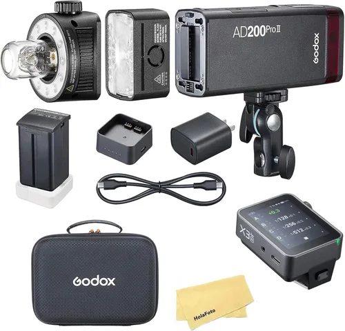 Miniatura 10 de Godox AD200 Pro II 2.4G Pocket Flash Strobe con disparador de flash X3C para cámaras Canon, 500 flashes de potencia completa, reciclaje