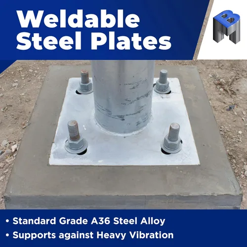 Miniatura 3 de Placa base de metal cuadrada soldable de 5 x 5 pulgadas - Placa de acero A36 - Base de placa de acero de alta calidad para soporte de estructura 4