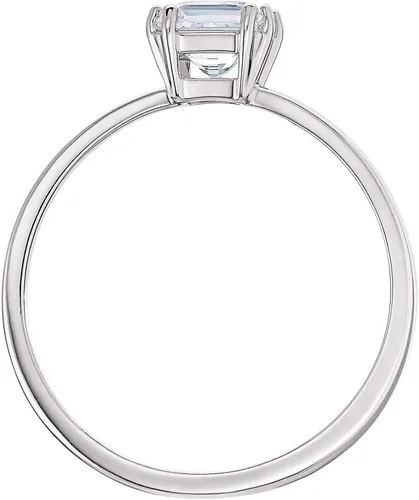 Miniatura 2 de Swarovski Anillo de compromiso cuadrado Atraer Cz Blanco 8, Circonita
