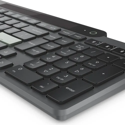 Miniatura 13 de Lenovo 800 Teclado Bluetooth Autocargable, Utiliza Luz Ambiental para la Carga, Bluetooth 5.1, Soporta 3 Dispositivos, Sin Batería, Inalámbrico, Gris