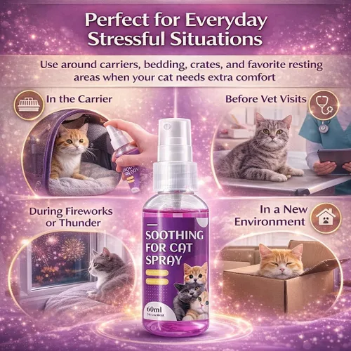 Miniatura 4 de Spray calmante para gatos, 15% F3 Spray de feromonas para gatos para ayudar a calmar durante el viaje y el estrés y reducir la pulverización