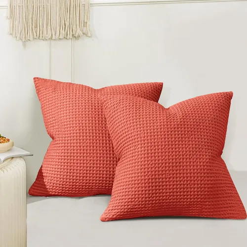 Miniatura 43 de PHF - Funda de almohada lumbar 100% de algodón, tejido de punto gofre, 12 x 20 pulgadas, sin relleno, paquete de 2 fundas de cojín rectangulares