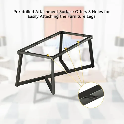 Miniatura 3 de FUSHIAIPTC Patas de metal para mesa auxiliar, base geométrica resistente de 18 pulgadas para muebles de mesa, patas para mesitas de noche, mesa