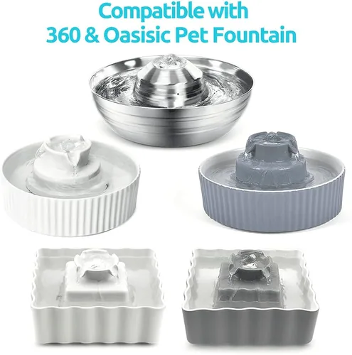 Miniatura 2 de Wave and Cup Cake - Filtro de fuente de porcelana para gatos, 8 filtros de carbono, 2 filtros de espuma, fuente de cerámica, dispensador de agua